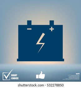 Car battery flat vector icon illustration design