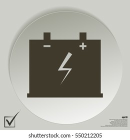 Car battery flat vector icon illustration design