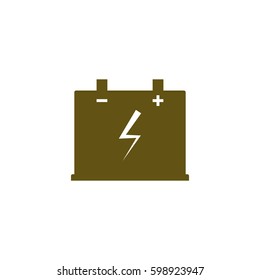 Car battery flat vector icon illustration design
