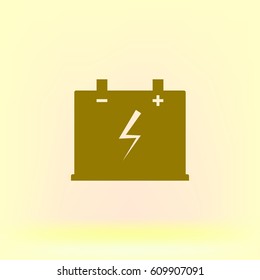 Car battery flat vector icon illustration design