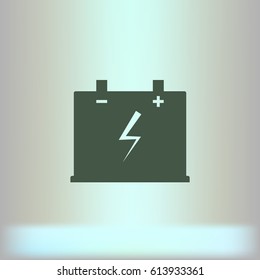 Car battery flat vector icon illustration design