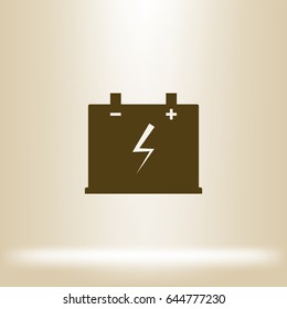 Car battery, flat vector icon illustration design