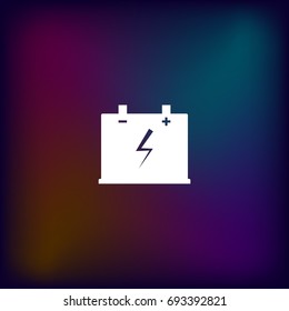 Car battery flat vector icon illustration design