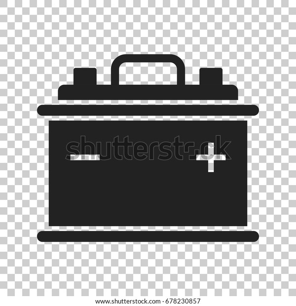 Car battery flat\
vector icon on isolated background. Auto accumulator battery energy\
power illustration.
