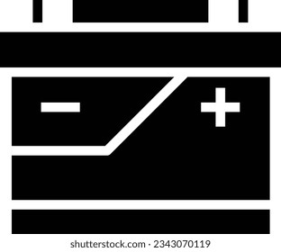 Car Battery Glyph Icon - Single Icon, Vector