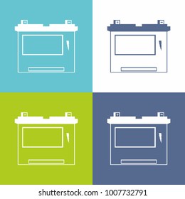 car battery green material minimal design logo vector sign symbol icon set