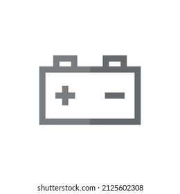 Car battery grey flat vector icon