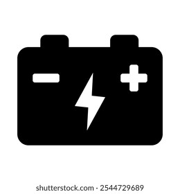Car battery icon. Car accumulator icon. Auto battery symbol.