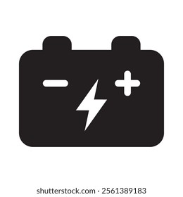 Car battery icon. Car accumulator icon. Auto battery symbol.