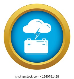 Car battery icon blue vector isolated on white background for any design