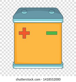 Car battery icon. Cartoon illustration of car battery vector icon for web