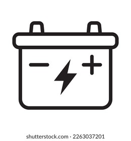 Car battery icon collection. Energy power accumulator. Automotive charge sign. Auto battery symbols isolated on white background. Vector illustration.