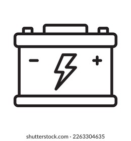 Car battery icon collection. Energy power accumulator. Automotive charge sign. Auto battery symbol isolated on white background. Vector illustration.