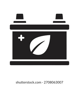 Conceito de design de ícone de bateria de carro que representa a fonte de energia do veículo sistema elétrico do automóvel manutenção de armazenamento de energia