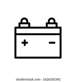 Car battery icon design template, vector icon designed in line style, editable stroke icon on white background, can be used for web and various needs of your project