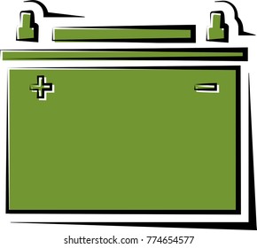 Car Battery Icon, Design Vector Art Illustration