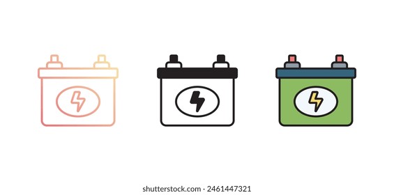 Auto-Batterie-Icon-Design mit weißem Hintergrund Stock-Illustration