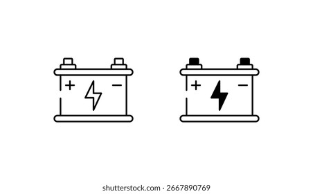 Design de ícone de bateria de carro com fundo branco ilustração stock