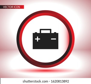 car battery icon. battery for car. EPS 10 vector flat design. the work is done for your use for your purposes and purposes.