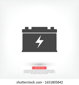 car battery icon. battery for car. EPS 10 vector flat design. the work is done for your use for your purposes and purposes.
