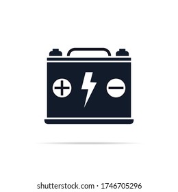car battery icon. Fashionable car battery, auto parts logo concept. Vector illustration eps 10