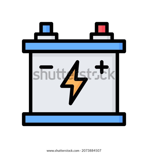 Car Battery Icon, Filled Line style icon\
vector illustration, Suitable for website, mobile app, print,\
presentation, infographic and any other\
project.