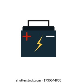 Car battery icon. Flat design.