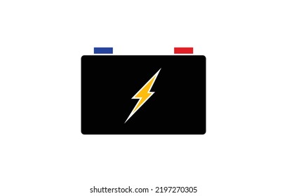 Car battery icon in flat design. sign design