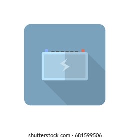 Car Battery Icon in Flat Design