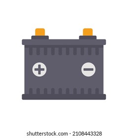 Car battery icon. Flat illustration of car battery vector icon isolated on white background