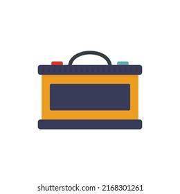 Car battery icon. Flat illustration of car battery vector icon isolated on white background