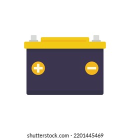 Autobatterie-Symbol Flache Illustration von Autobatterien, Vektorsymbol einzeln auf weißem Hintergrund