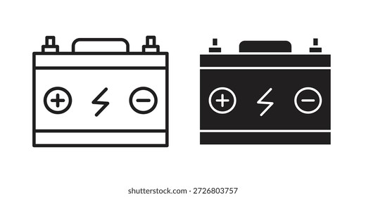 Auto-Batterie-Symbol flach einfaches Symbol. Liner Version - Stock-Vektor.