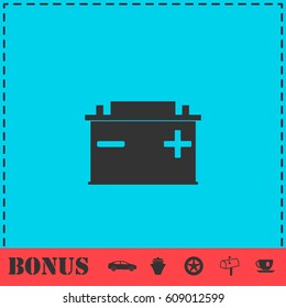 Car Battery icon flat. Simple vector symbol and bonus icon