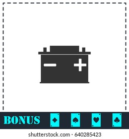 Car Battery icon flat. Simple vector symbol and bonus icon