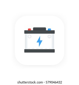 car battery icon, flat style design