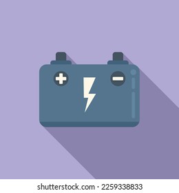 Car battery icon flat vector. Money resource. Digital storage