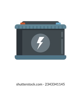 Vector plano del icono de la batería del coche. Cargo total. Poder de recarga aislado
