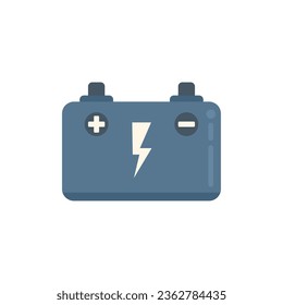 Car battery icon flat vector. Money resource. Digital storage isolated