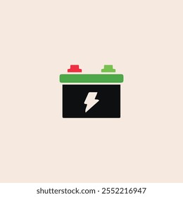 Car battery icon flat vector design. 02.