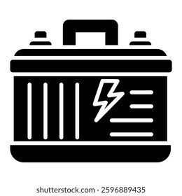 Car Battery Icon in Glyph Dual Color Style. Simple Glyph Icon Vector. Simple Vector Design