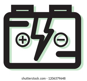 Car Battery Icon - Illustration as EPS 10 File