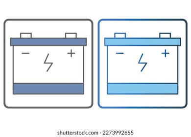 Car battery icon illustration. icon related to car service, car repair. Two tone icon style, lineal color. Simple vector design editable