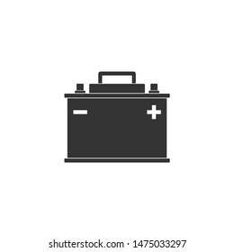 Car battery icon isolated. Accumulator battery energy power and electricity accumulator battery. Flat design. Vector Illustration