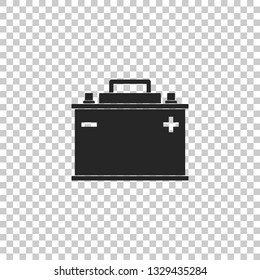 Car battery icon isolated on transparent background. Accumulator battery energy power and electricity accumulator battery. Flat design. Vector Illustration