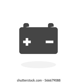 Car battery icon isolated on white background. Car battery vector logo. Flat design style. Modern vector pictogram for web graphics - stock vector