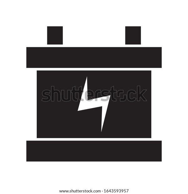 Car Battery icon isolated on white\
background. Accumulator battery energy power and electricity\
accumulator battery. Battery accumulator car auto parts electrical\
supply power. Vector\
illustration