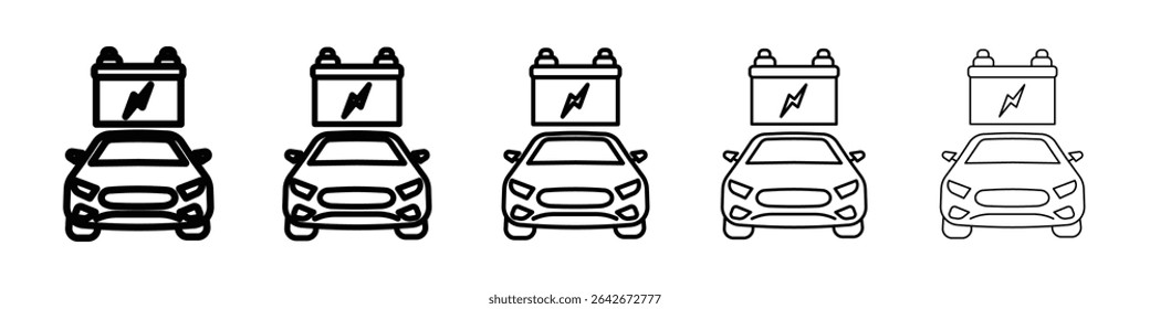Car battery icon isolated vector on white background set