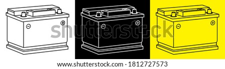 car battery icon in isometric. Maintaining battery power. Maintenance in car repair shop. Vector