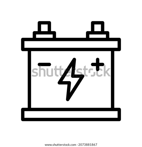 Car Battery Icon, Line style icon vector\
illustration, Suitable for website, mobile app, print,\
presentation, infographic and any other\
project.